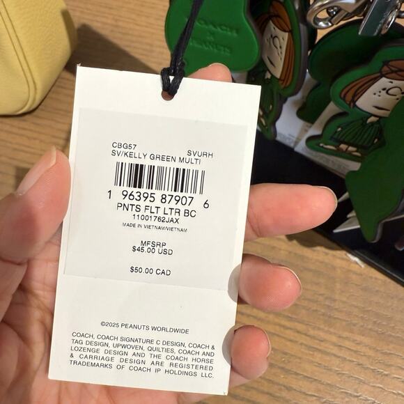 NWT Coach X Peanuts Peppermint Patty Bag Charm CBG567 - Picture 3 of 3